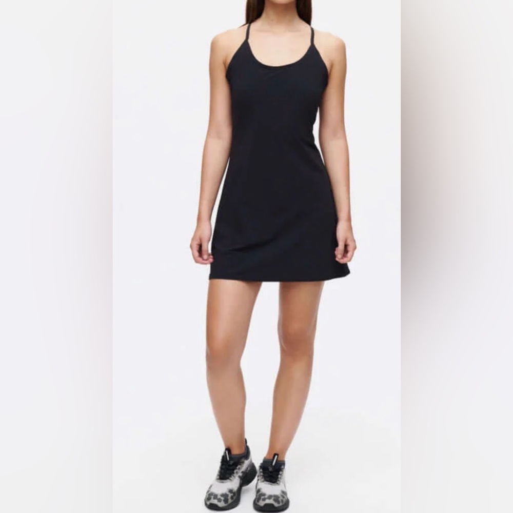 Outdoor Voices Exercise Dress Black Size S Built-In Shorts NWT